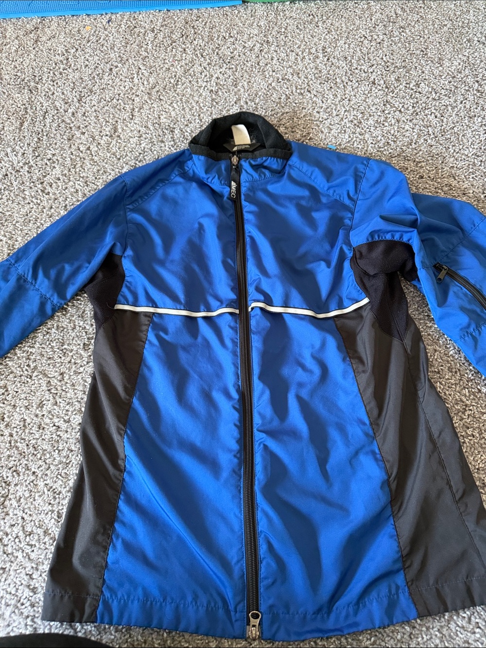 Blue and Black Lightweight Zip Windbreaker